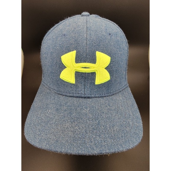 Under Armour W/Lime Green Symbol Size LG/XL Blue Baseball Cap - Picture 2 of 9